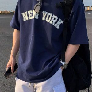 DAZY Men Back To School Letter Graphic Drop Shoulder Tee