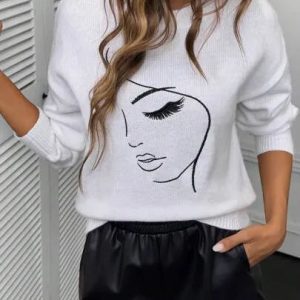 Breezaya Figure Graphic Criss Cross Asymmetrical Neck Tee Graphic Tees Women Tops